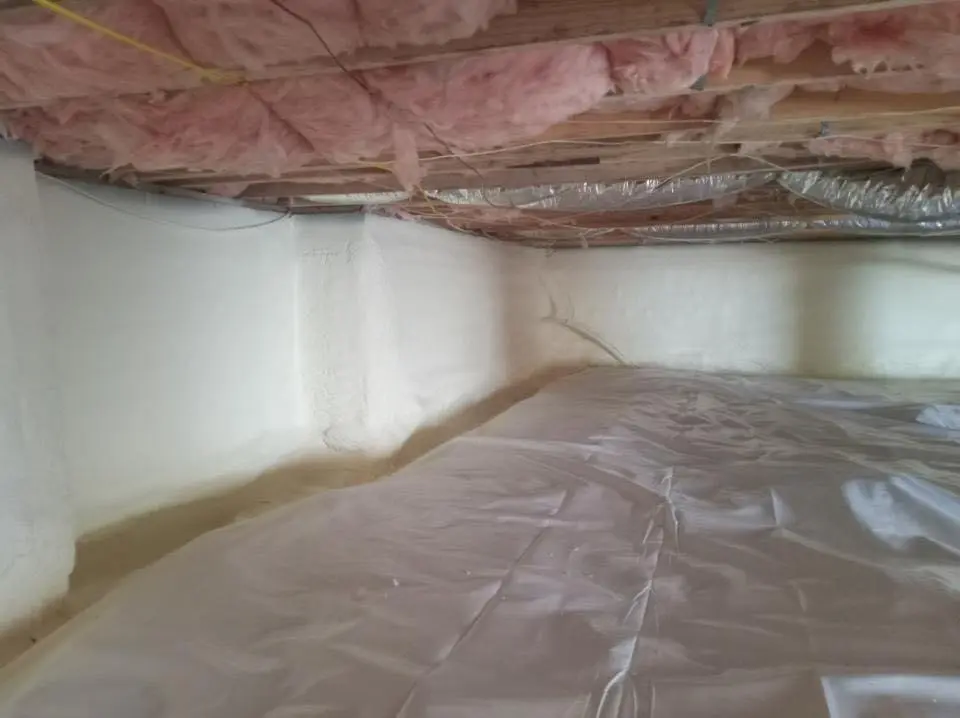 Crawl space encapsulation with closed-cell spray foam for Roof Maintenance in Seymour